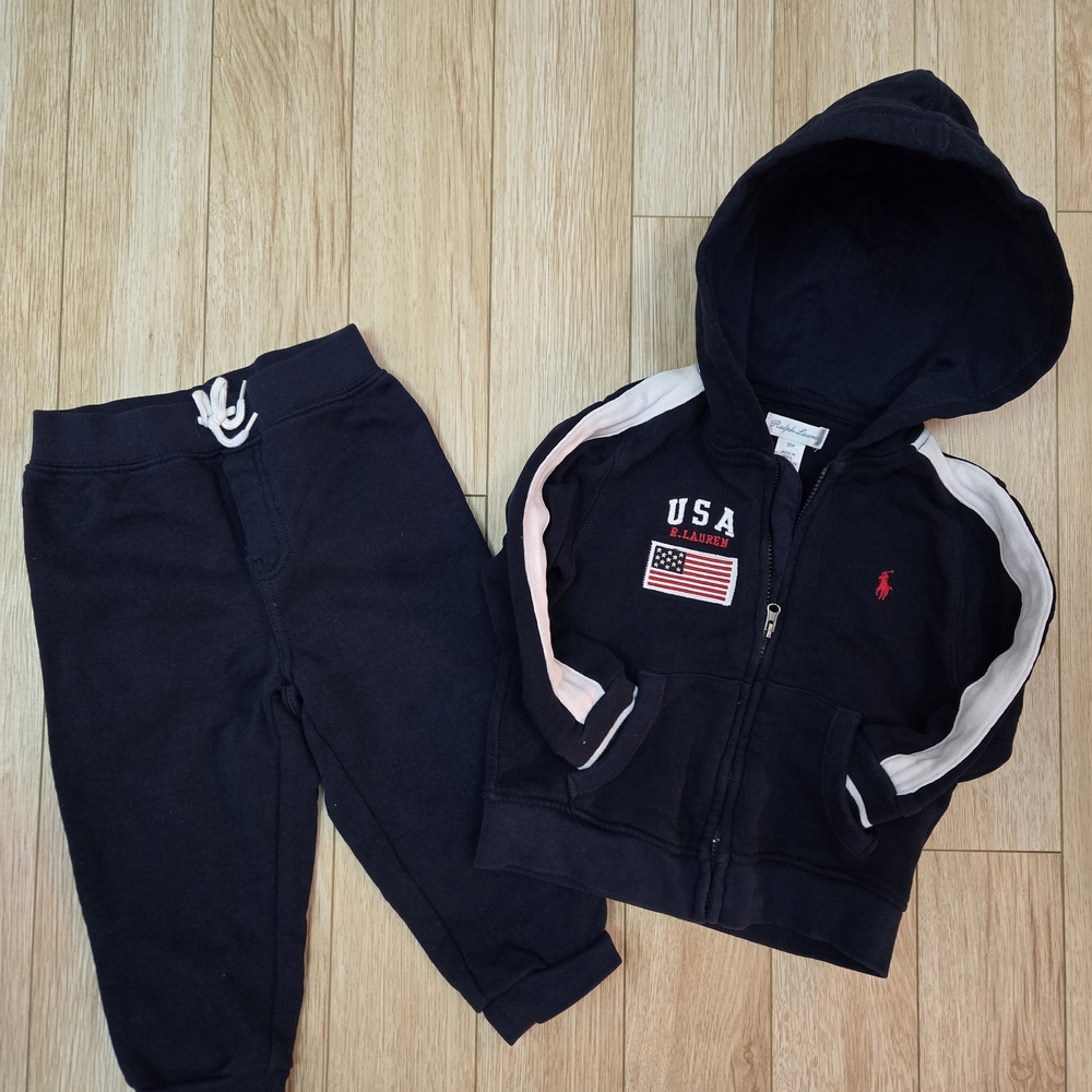 Polo by Ralph Lauren Kids Black Jogger Set with Hoodie